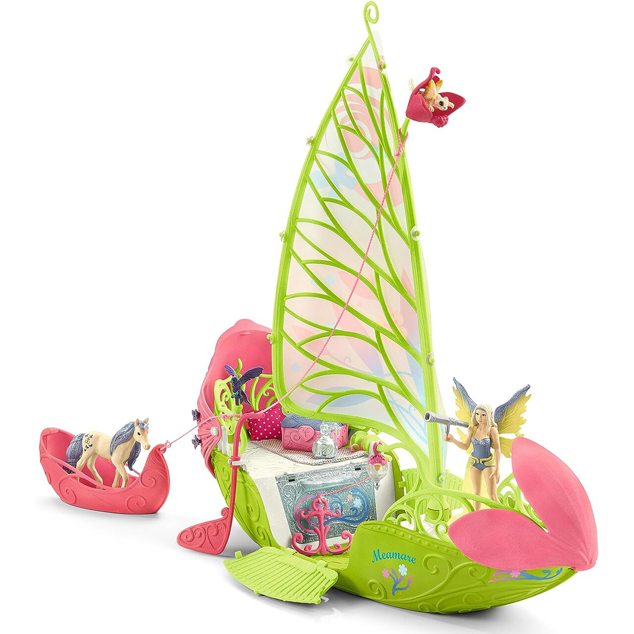 Schleich Bayala: Sera's Magical Flower Boat - 40 Piece Playset, Magical Fairy Animal & Unicorn Toy Set, Blossom Boat, Fantasy Collectible, Kids Age 5+